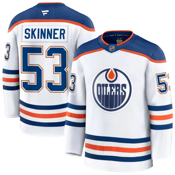 Men's Edmonton Oilers #53 Jeff Skinner Fanatics Away White Jersey